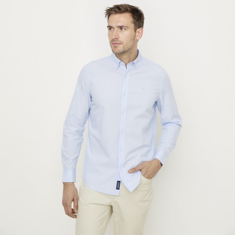 Camisa Manga Larga Algodón Hombre