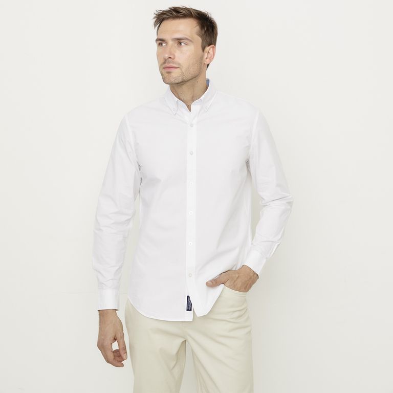 Camisa Manga Larga Algodón Hombre