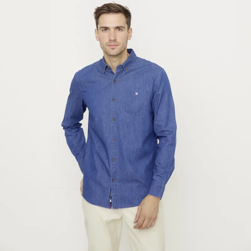 UNIVERSITY CLUB - Camisa Casual Manga Larga Algodón Hombre University Club