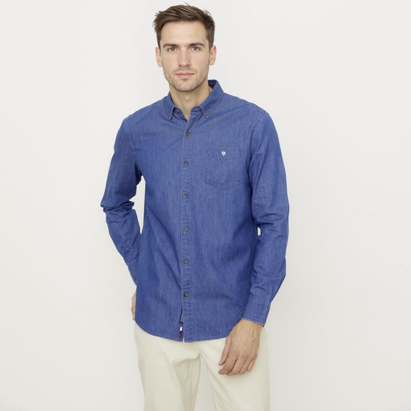 UNIVERSITY CLUB - Camisa Casual Manga Corta Algodón Hombre Univertity Club