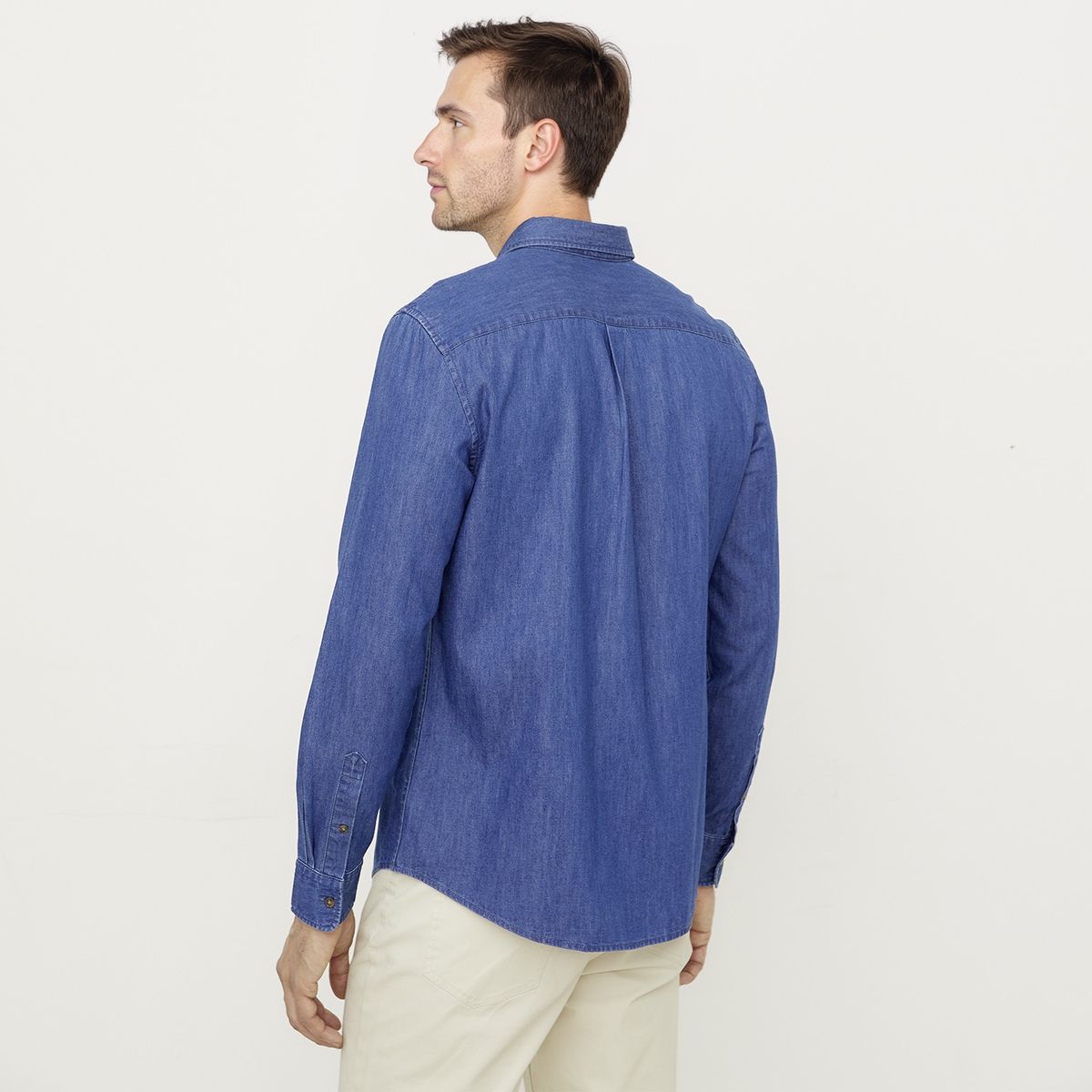 UNIVERSITY CLUB - Camisa Casual Manga Larga Algodón Hombre University Club