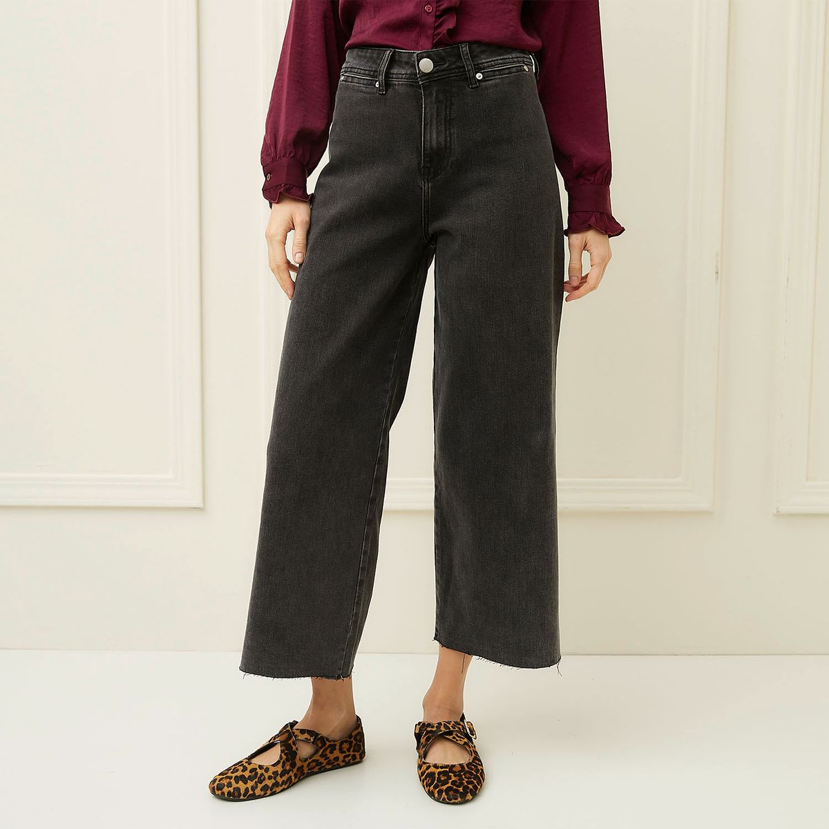 BASEMENT - Jeans Wide Leg Tiro Alto Mujer Basement