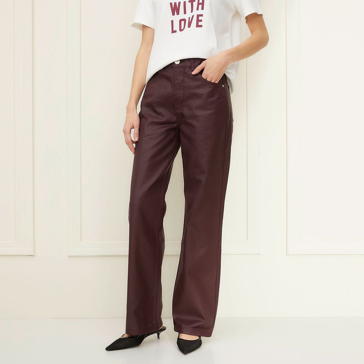 BASEMENT - Jeans Straight Tiro Medio Mujer Basement