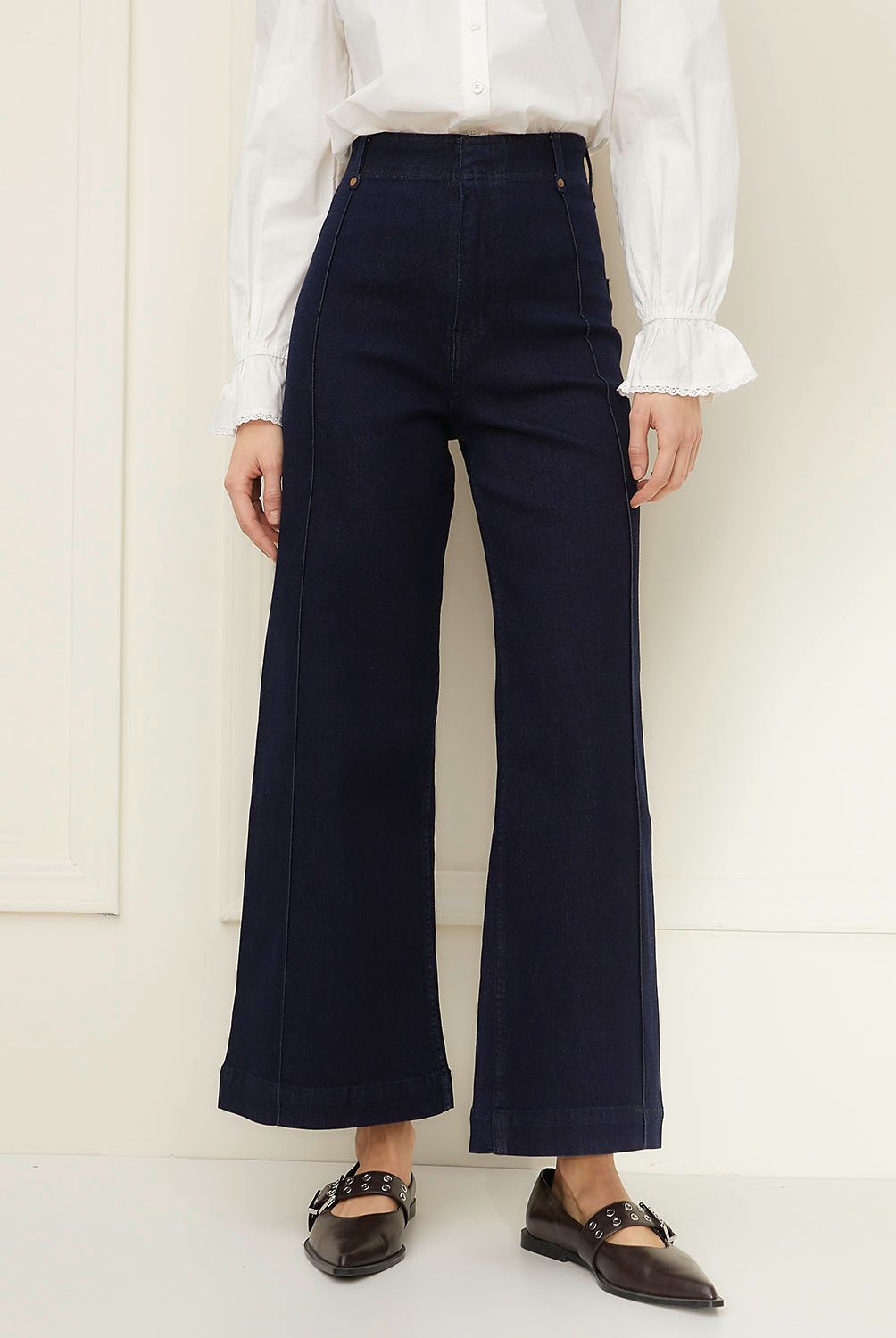 BASEMENT - Jeans Straight Tiro Alto Mujer Basement