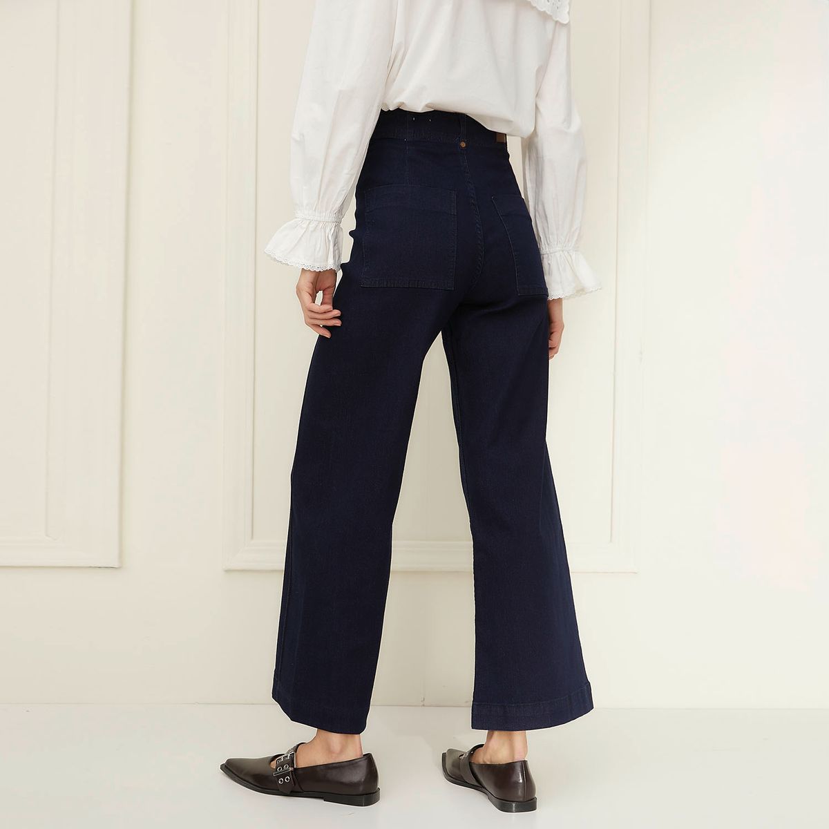 BASEMENT - Jeans Straight Tiro Alto Mujer Basement