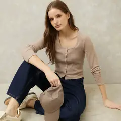 SYBILLA - Polera Manga Larga Algodón Mujer