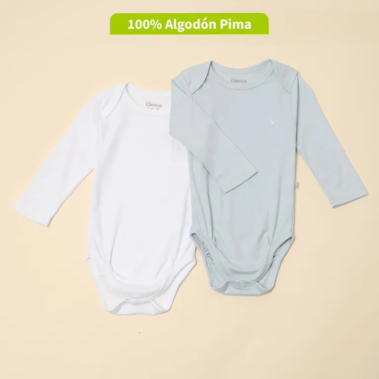 Pack De 2 Bodys Bebé Niño Algodón Pima