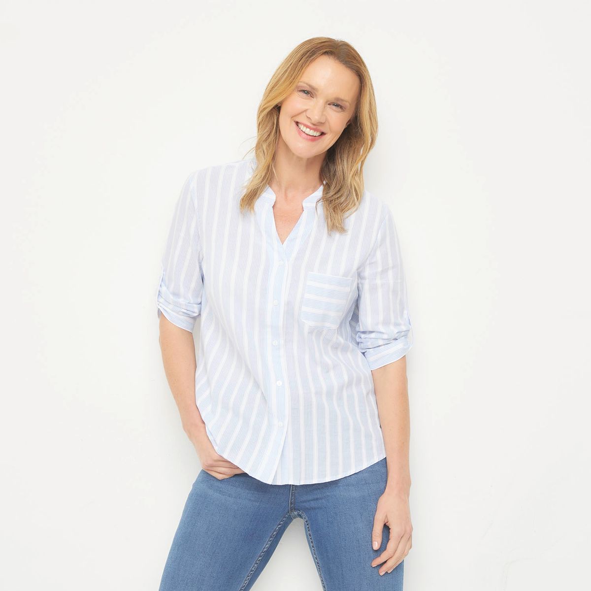 NEWPORT - Blusa Manga Larga Algodón Mujer Newport