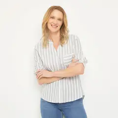 NEWPORT - Blusa Manga Larga Algodón Mujer