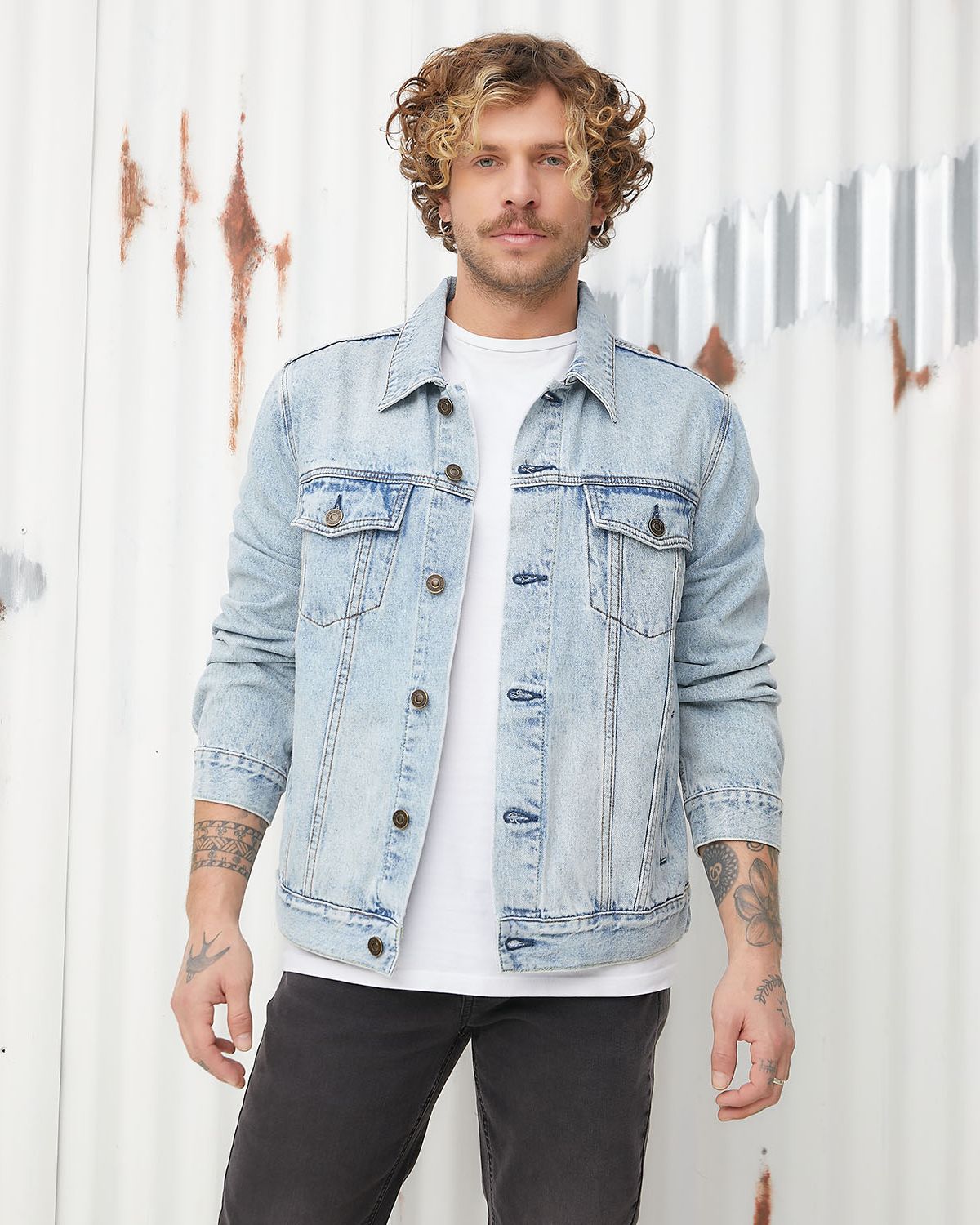 Chaqueta Mezclilla Camisa Mezclilla Hombre Chile Chaqueta De Jeans