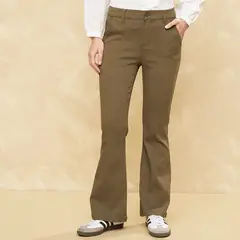 UNIVERSITY CLUB - Pantalón Flare Tiro Alto Mujer