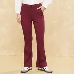 UNIVERSITY CLUB - Pantalón Flare Tiro Alto Mujer