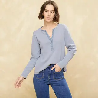 UNIVERSITY CLUB - Polera Manga Larga Algodón Mujer