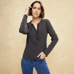UNIVERSITY CLUB - Polera Manga Larga Algodón Mujer