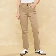 UNIVERSITY CLUB - Pantalón Regular Tiro Alto Mujer