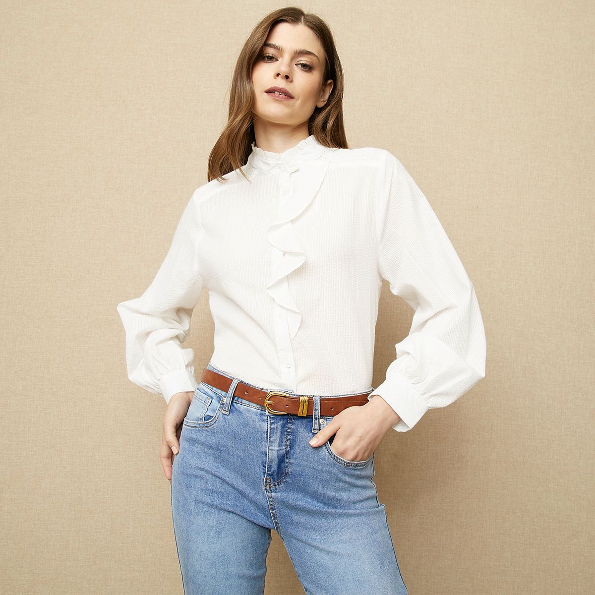 UNIVERSITY CLUB - Blusa Manga Larga Algodón Mujer University Club