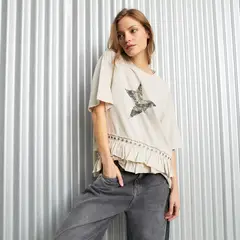 AMERICANINO - Polera Manga Corta Algodón Mujer