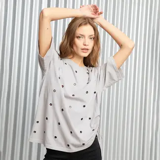 AMERICANINO - Polera Manga Corta Algodón Mujer