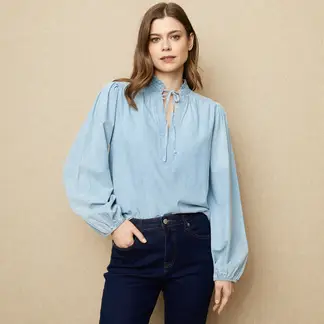UNIVERSITY CLUB - Blusa Manga Larga Algodón Mujer
