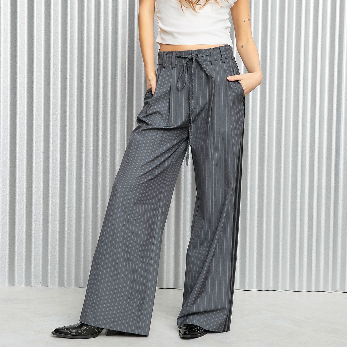 AMERICANINO - Pantalón Baggy Tiro Medio Mujer Americanino