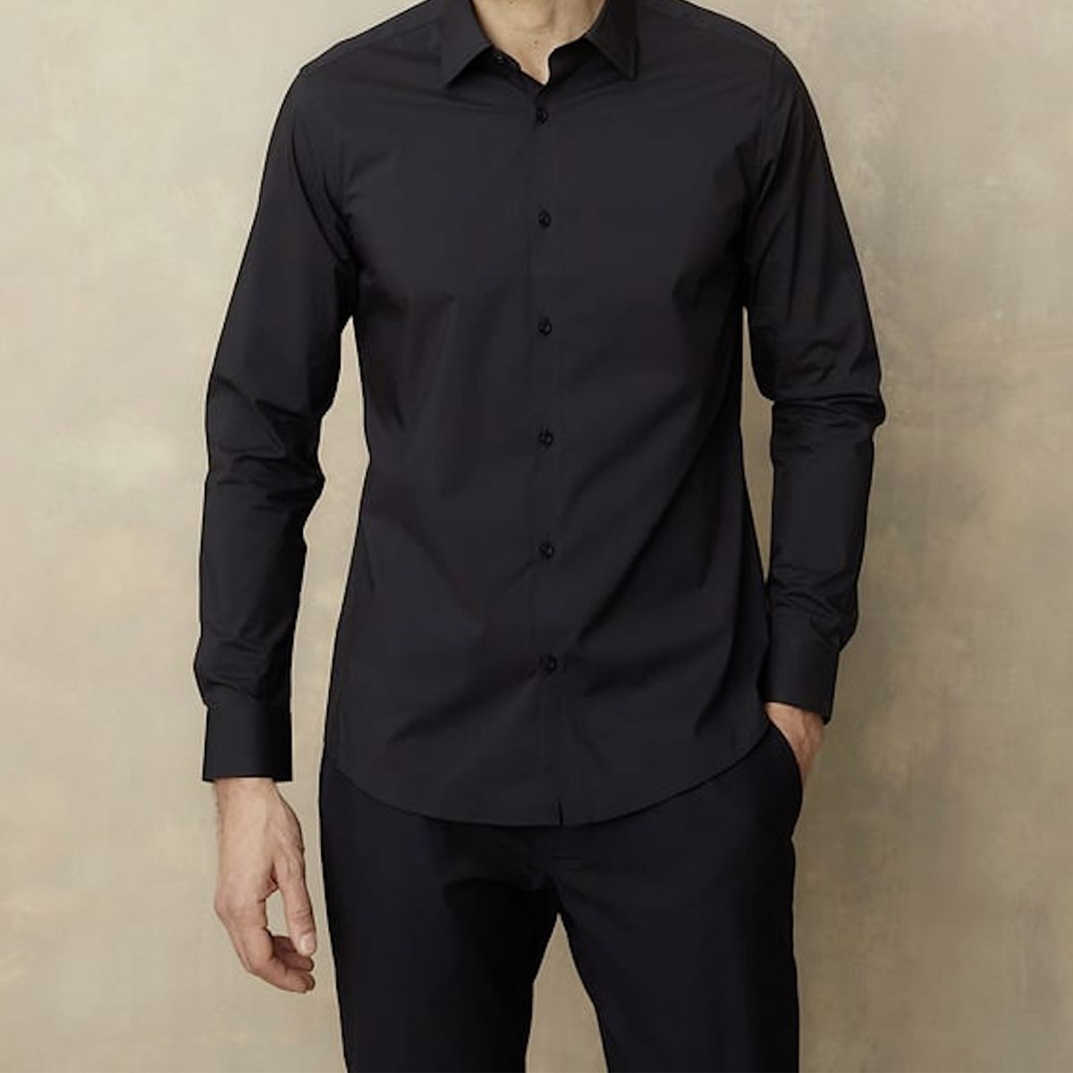 WOLF&HANK - Camisa de Vestir Hombre Manga Larga Algodón Lisa Wolf&Hank