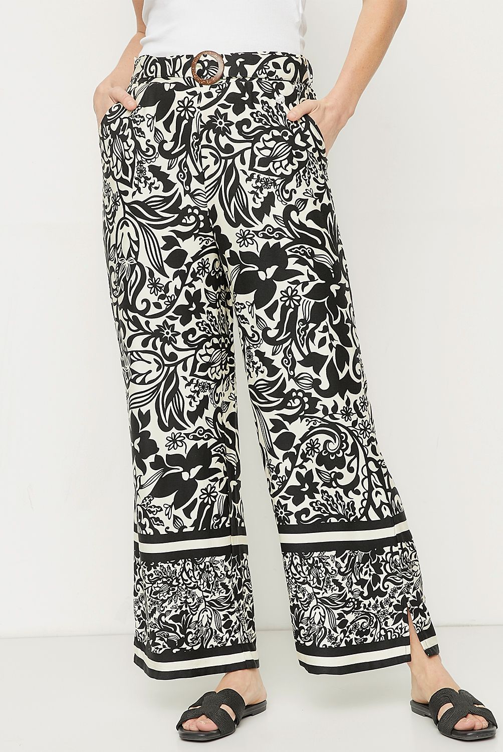 NEWPORT - Pantalón Palazzo Tiro Alto Mujer Newport