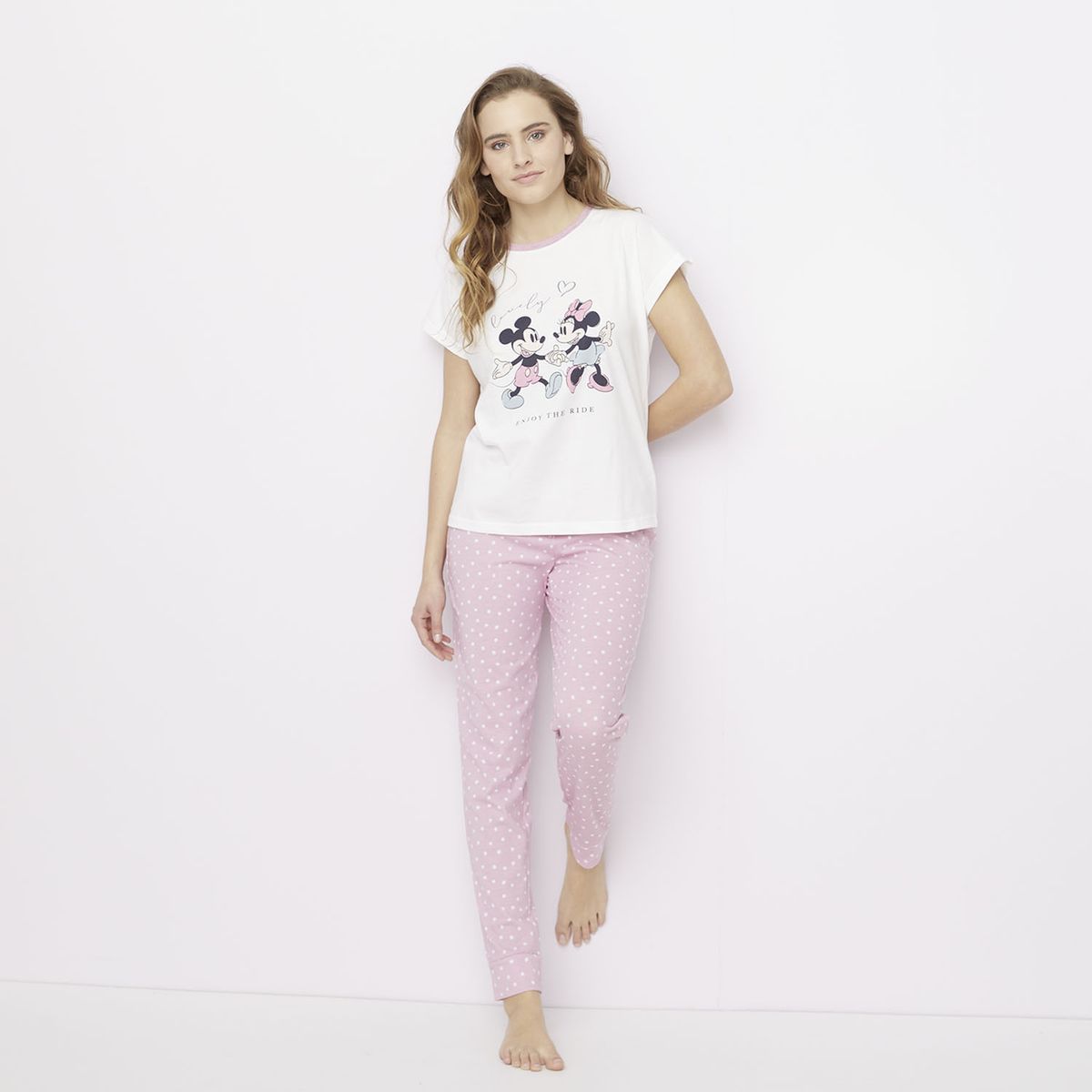 DISNEY - Pijama Algodón Mickey y Minnie Mujer Disney