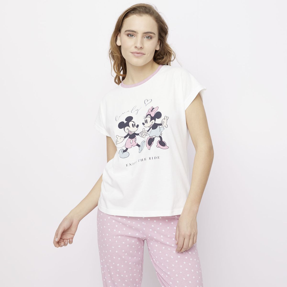 DISNEY - Pijama Algodón Mickey y Minnie Mujer Disney