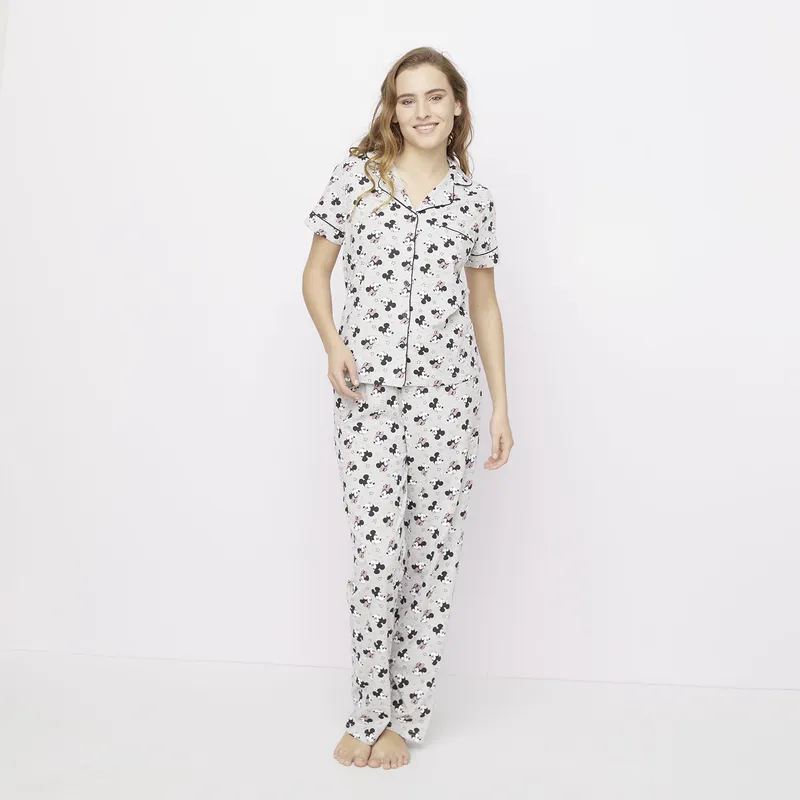 DISNEY - Pijama Camisero Algodón Minnie Mujer Disney