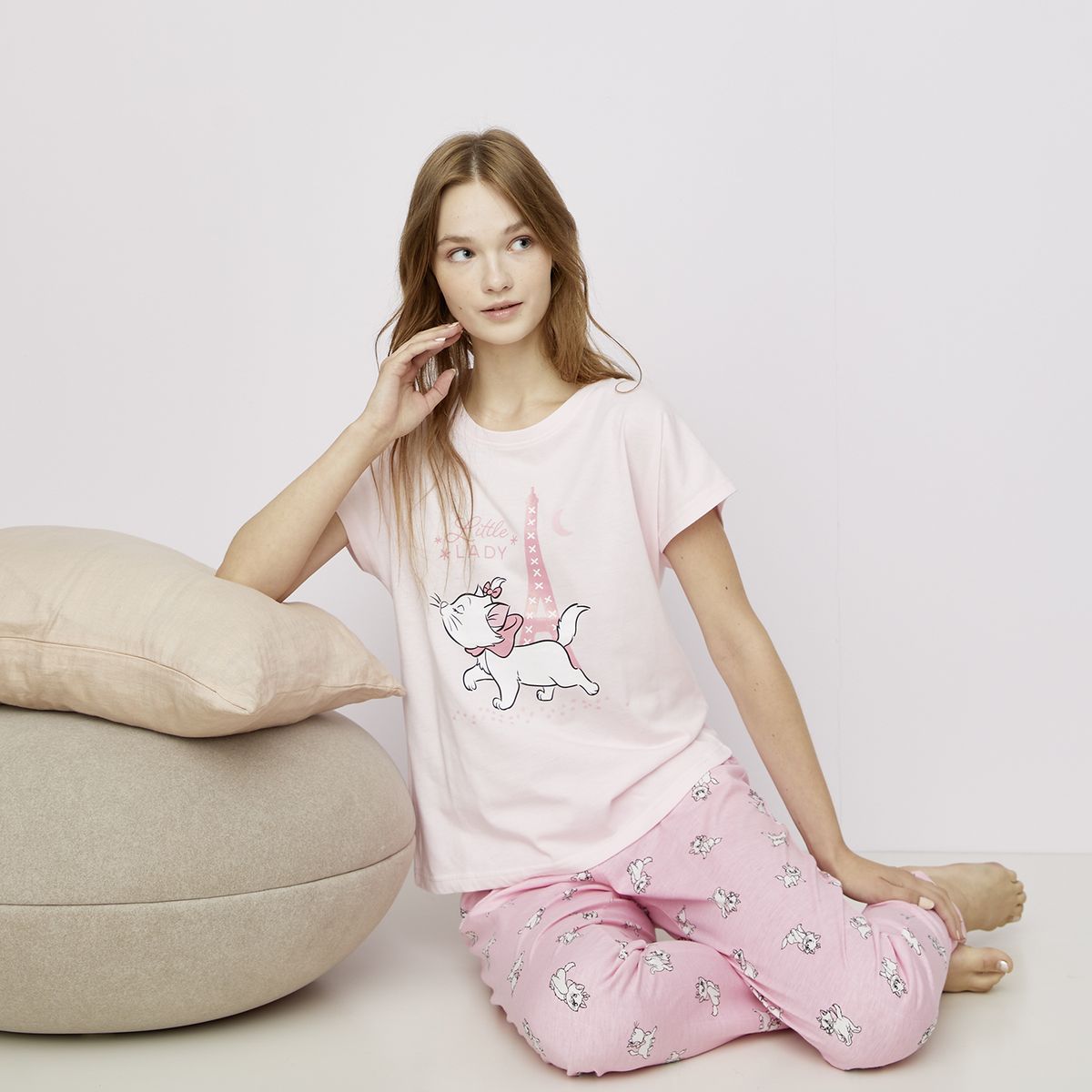 DISNEY - Pijama Algodón Marie Mujer Disney