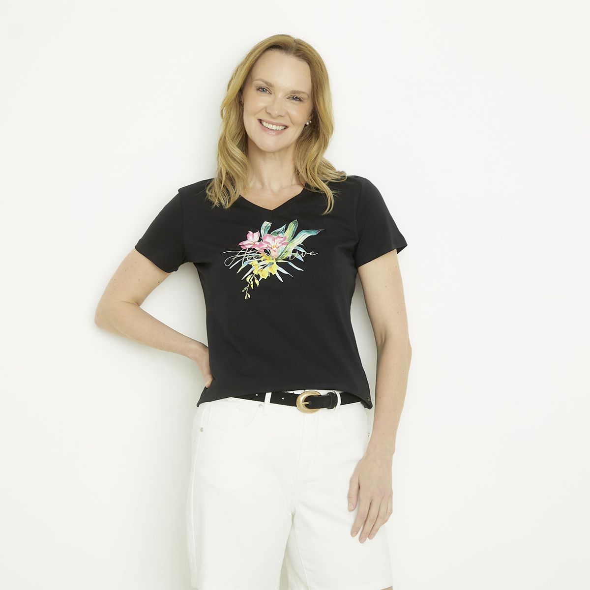 NEWPORT - Polera Manga Corta Algodón Mujer Newport