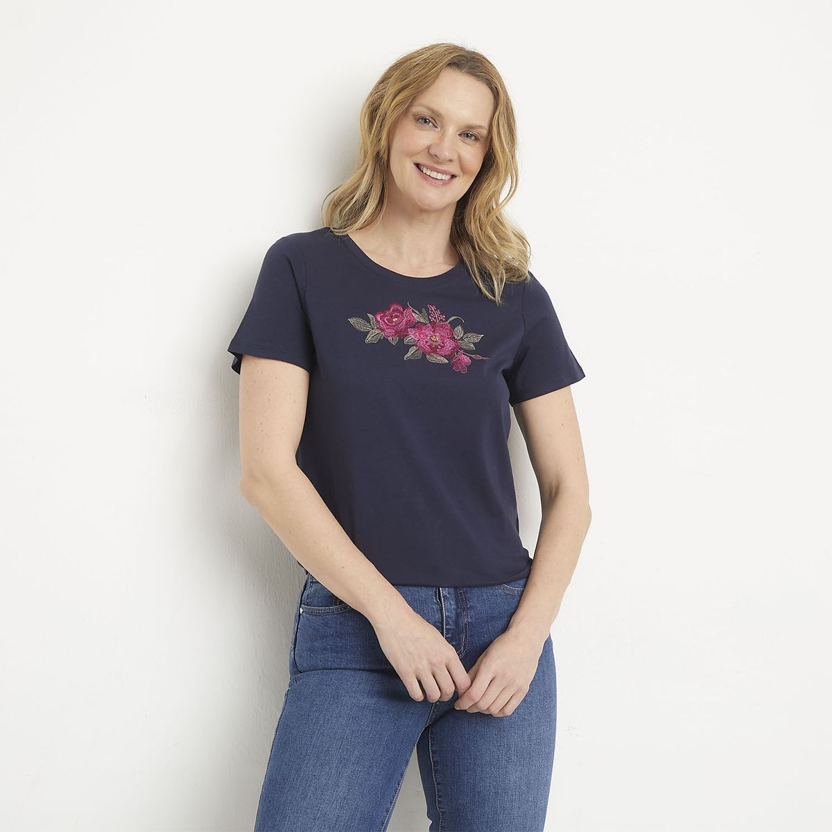 NEWPORT - Polera Manga Corta Algodón Mujer Newport