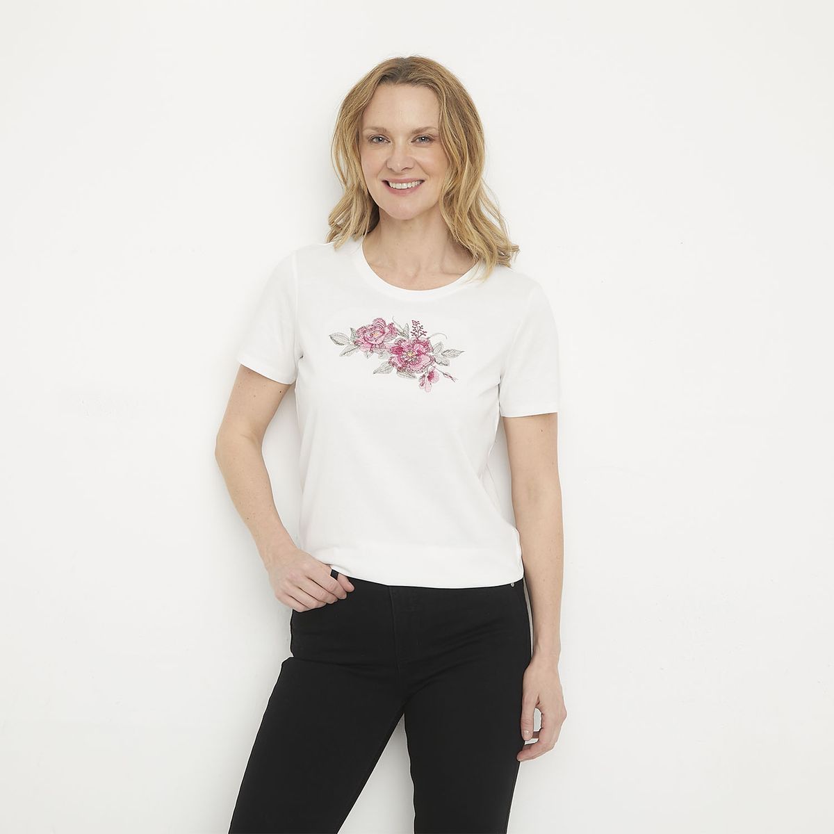 NEWPORT - Polera Manga Corta Algodón Mujer Newport