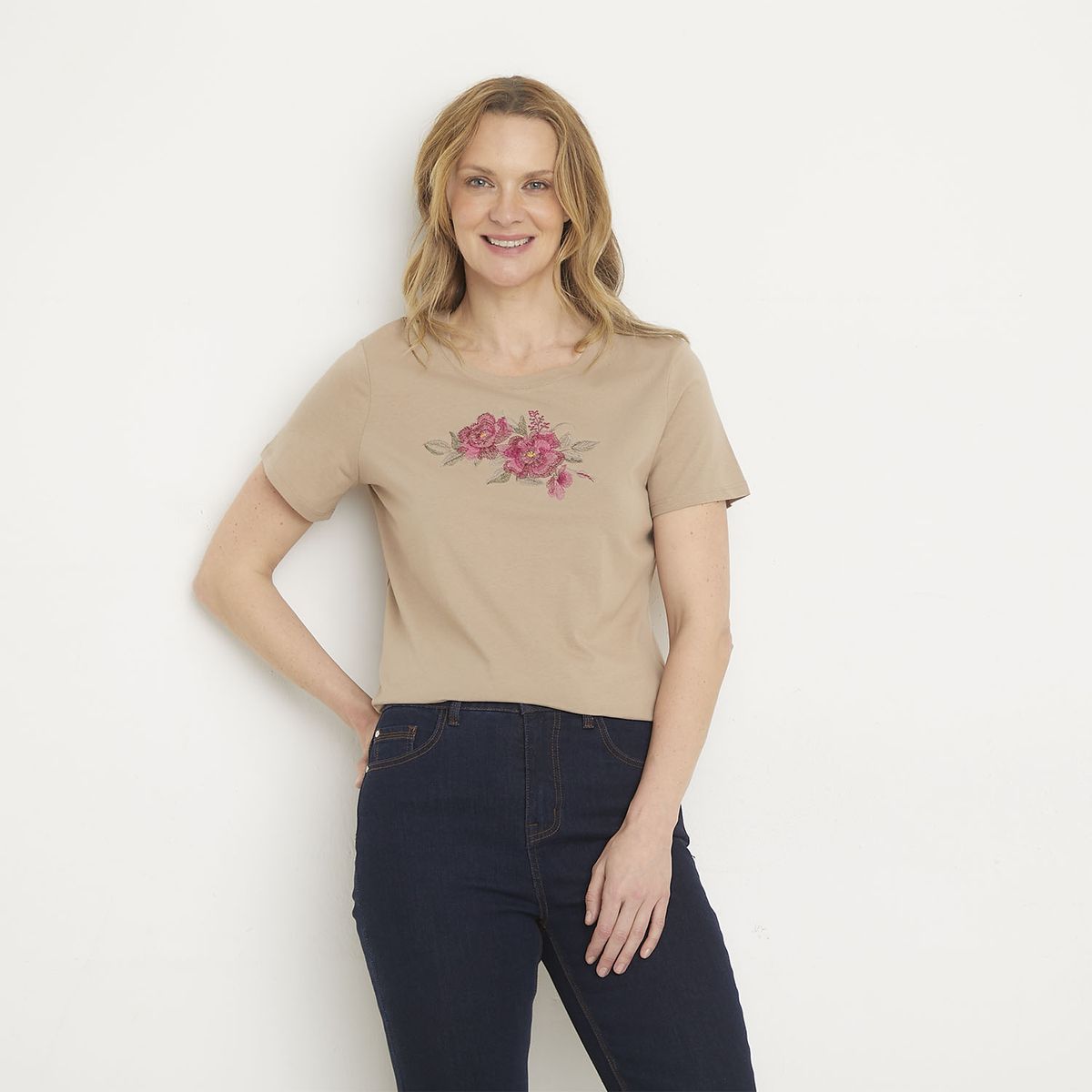 NEWPORT - Polera Manga Corta Algodón Mujer Newport