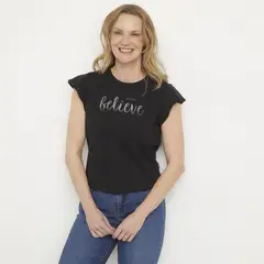 NEWPORT - Polera Manga Corta Algodón Mujer