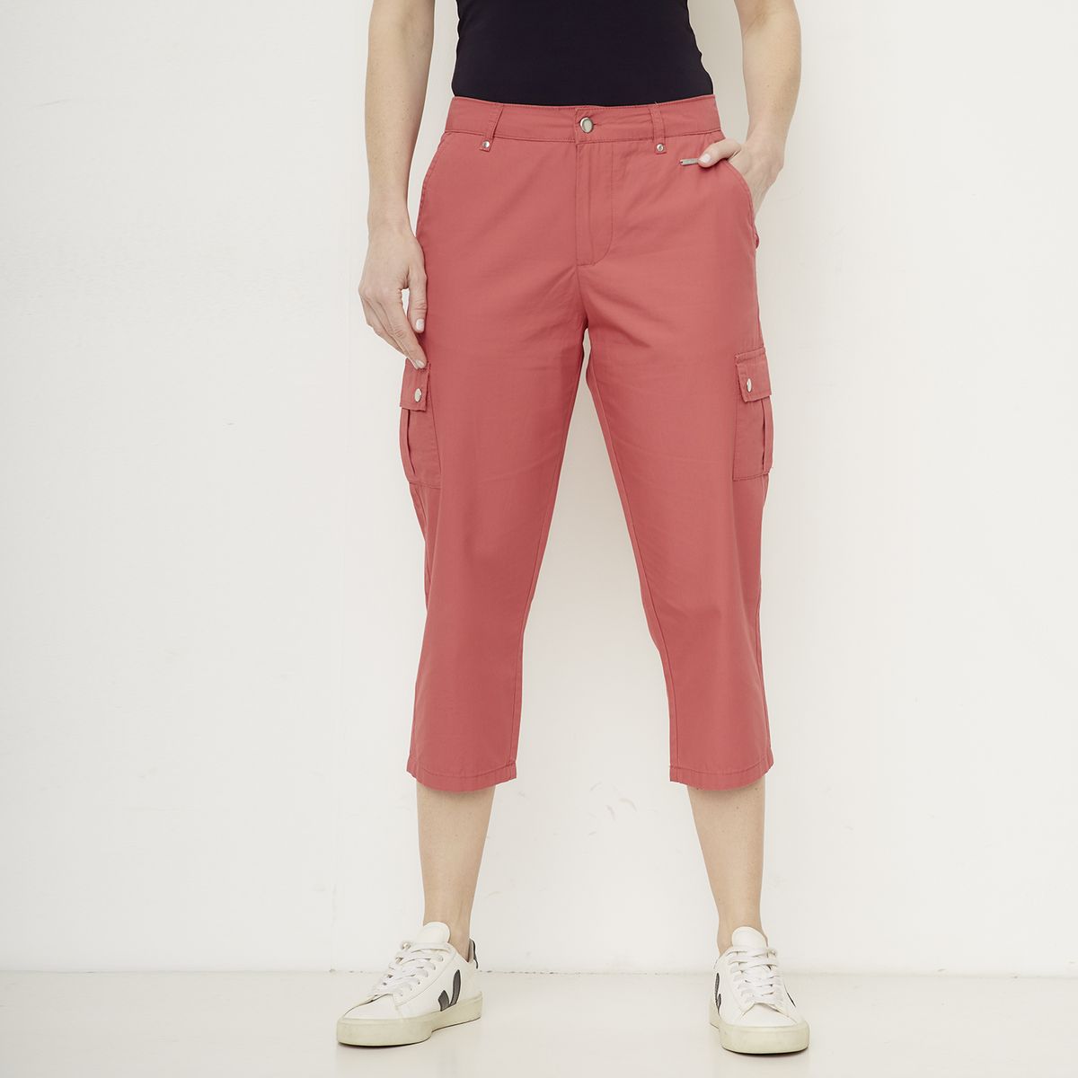 NEWPORT - Pantalón Capri Tiro Alto Mujer Newport