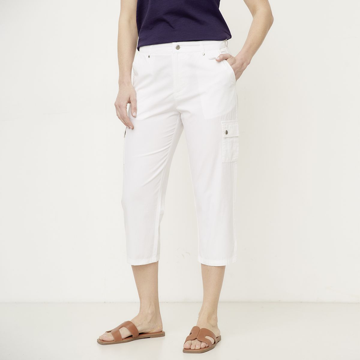 NEWPORT - Pantalón Capri Tiro Alto Mujer Newport