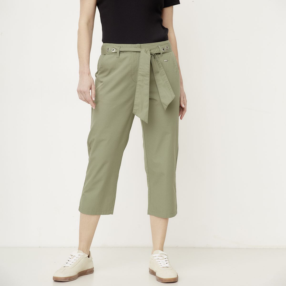 NEWPORT - Pantalón Capri Tiro Alto Mujer Newport