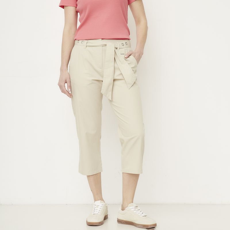 NEWPORT - Pantalón Capri Tiro Alto Mujer Newport
