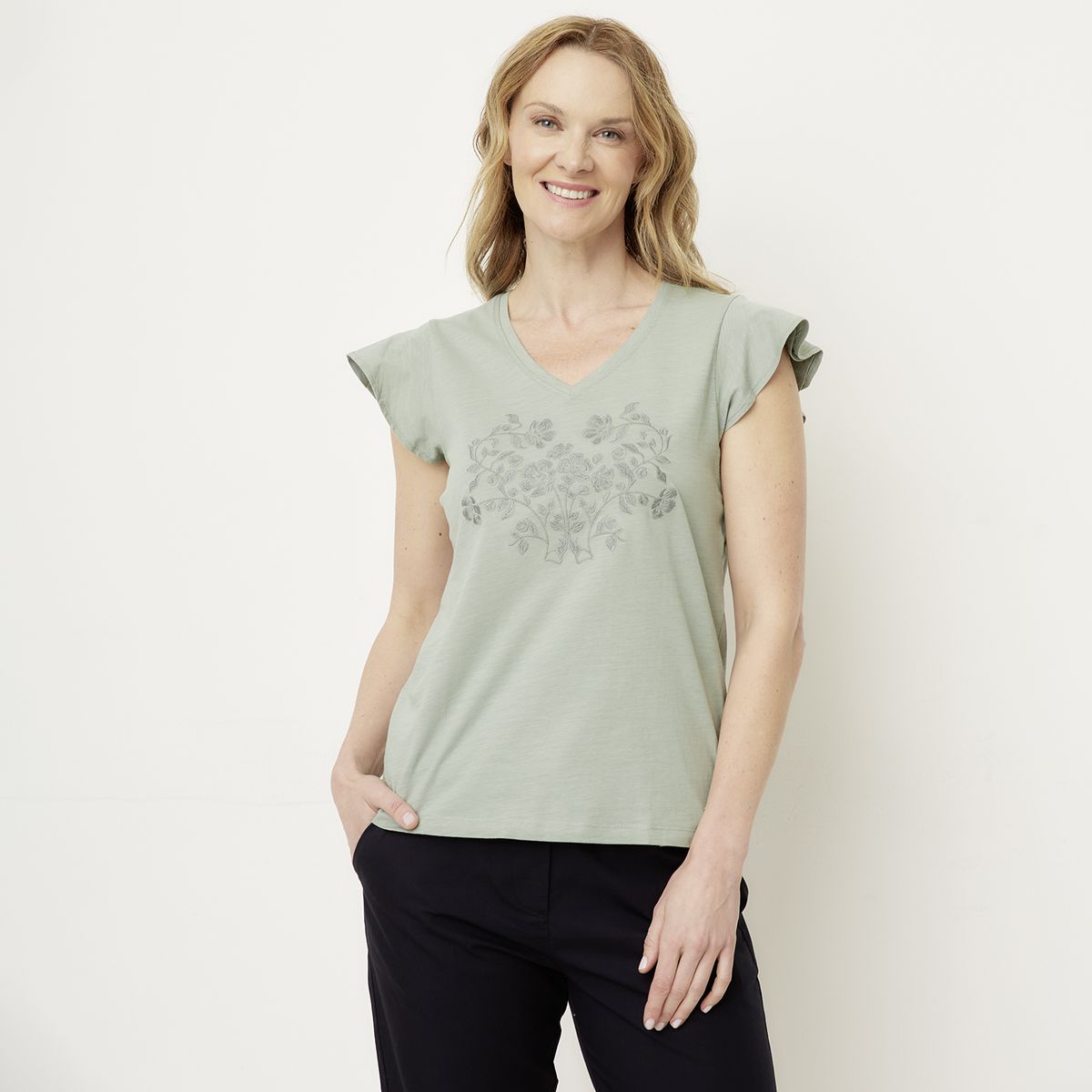 NEWPORT - Polera Manga Corta Algodón Mujer Newport