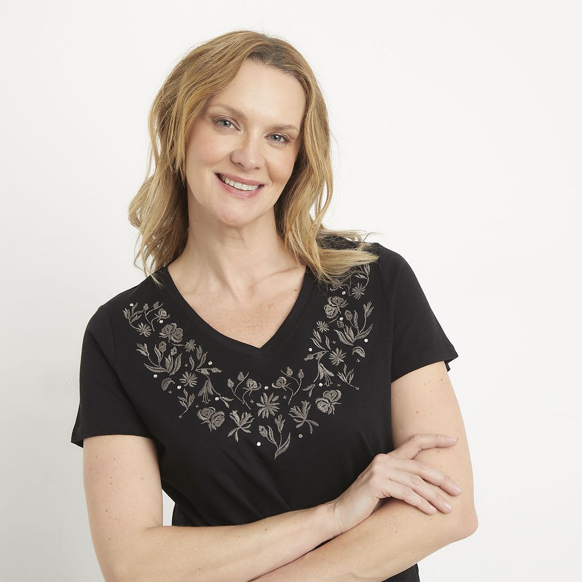 NEWPORT - Polera Manga Corta Algodón Mujer Newport