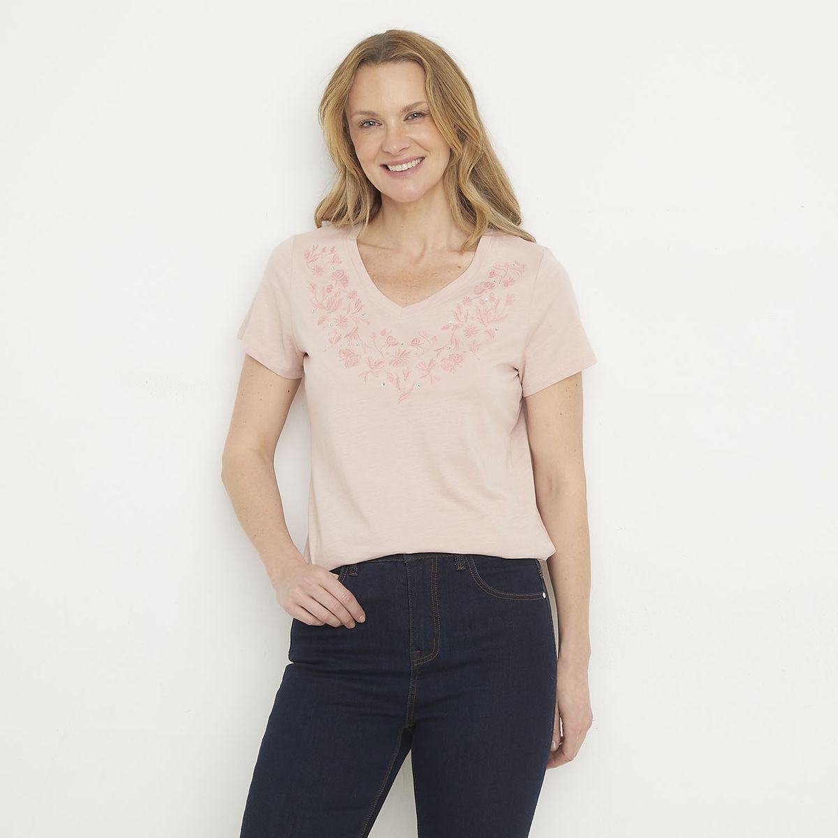 NEWPORT - Polera Manga Corta Algodón Mujer Newport