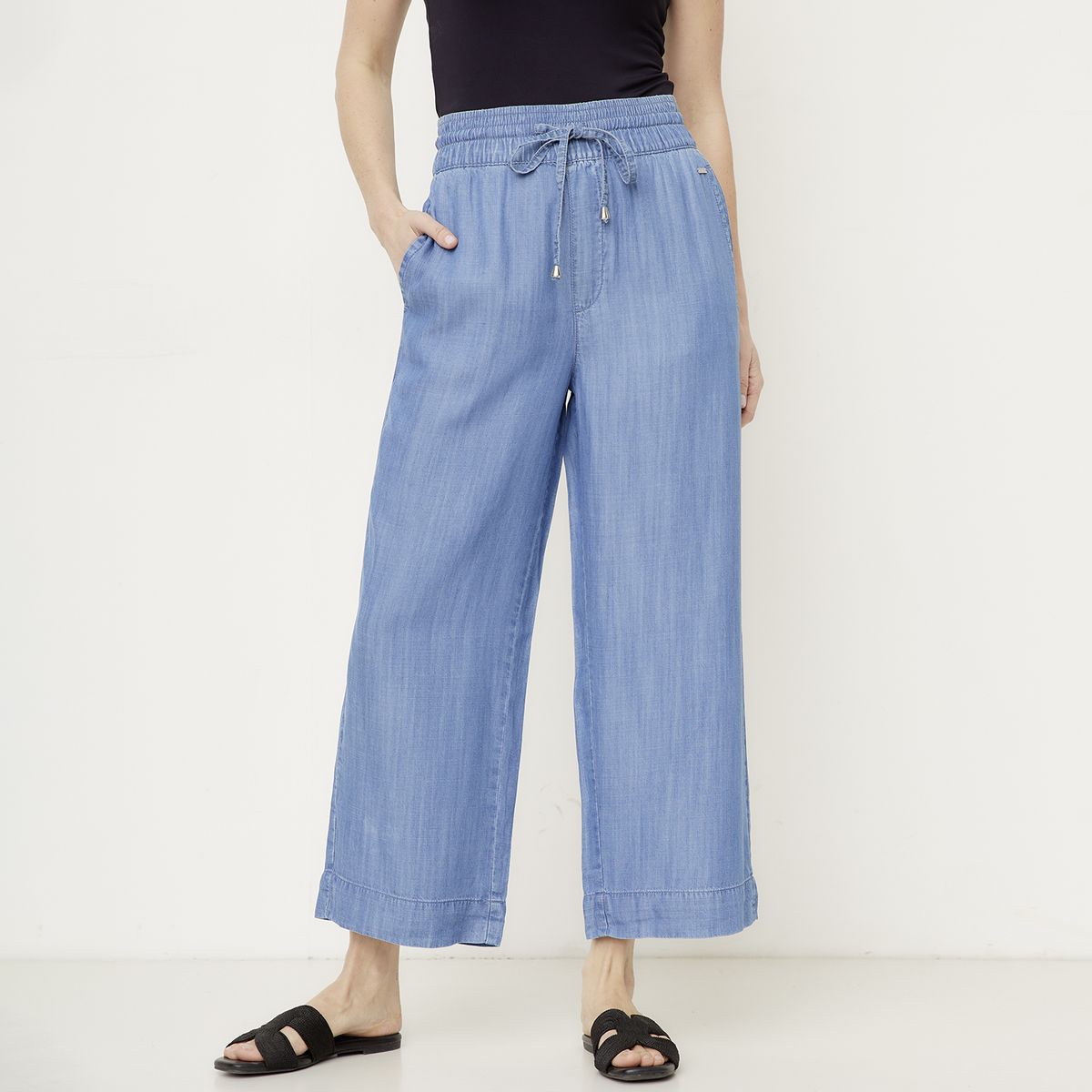 NEWPORT - Pantalón Palazzo Tiro Alto Mujer Newport