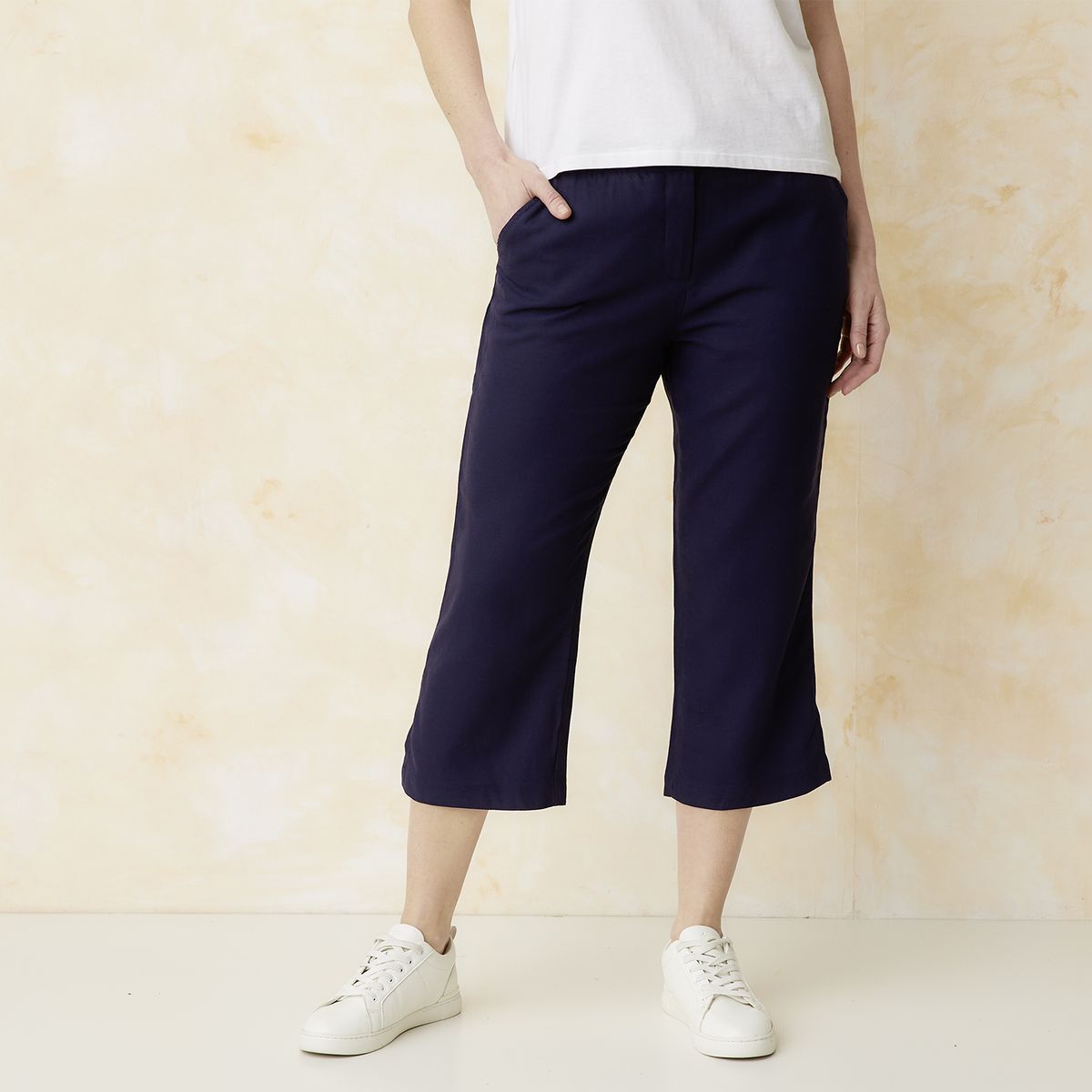 S COCCI - Pantalón Capri Lino Tiro Alto Mujer S Cocci