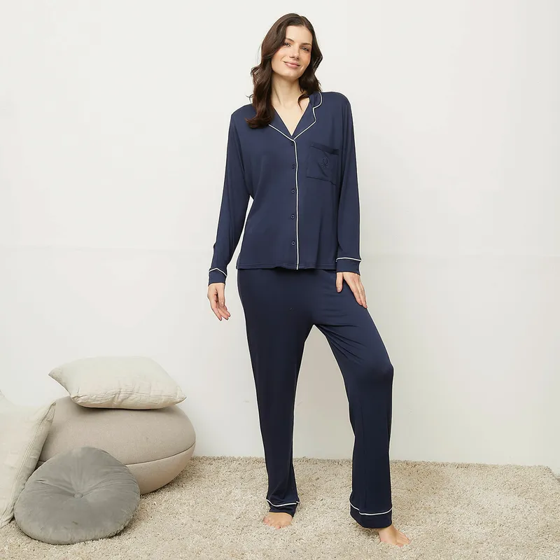 BENETTON - Pijama Camisero Mujer Benetton