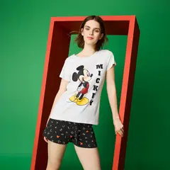 DISNEY - Pijama Polera + Short + Colet Mujer en Caja