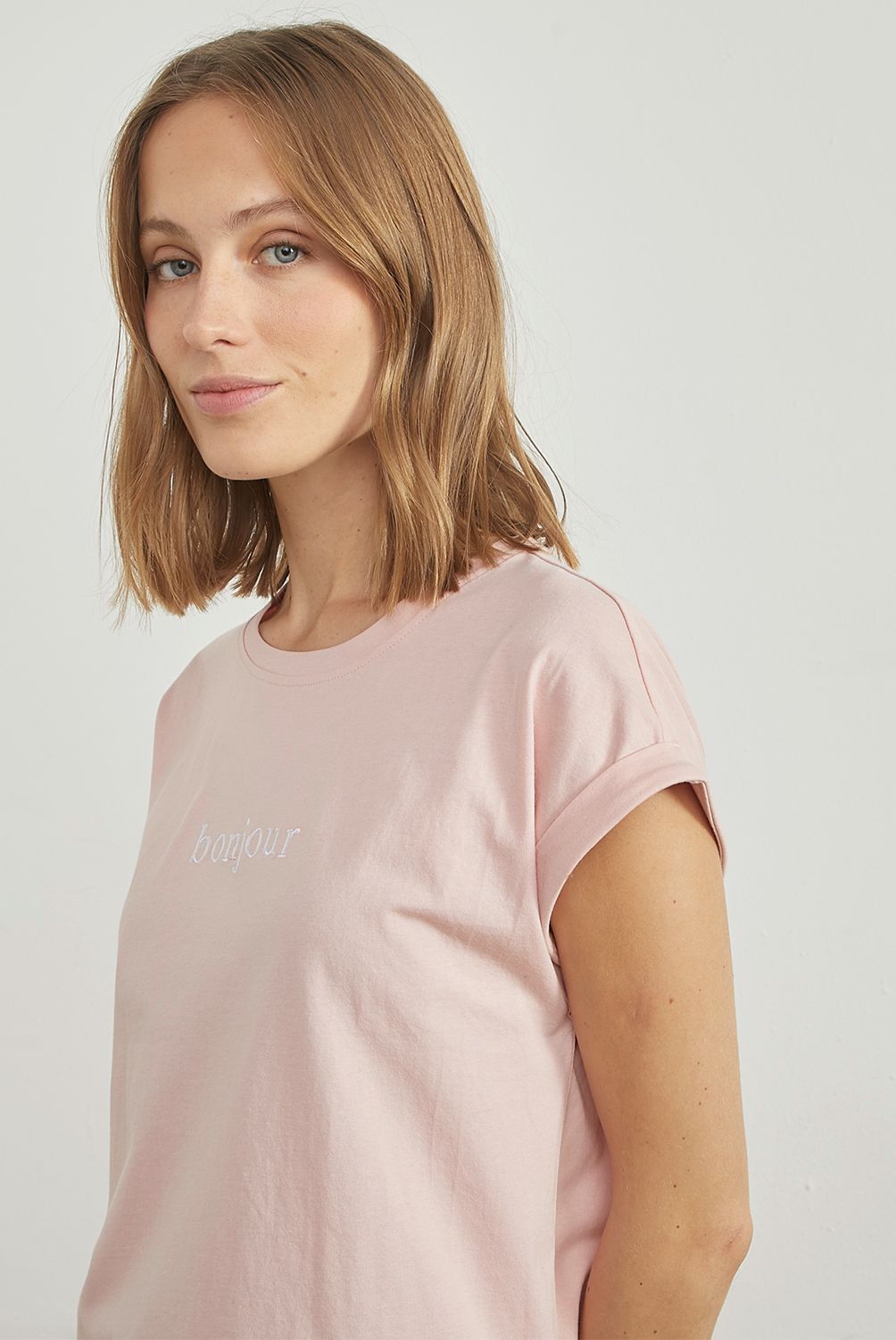 BLU - Polera de Pijama Algodón  Mujer Blu