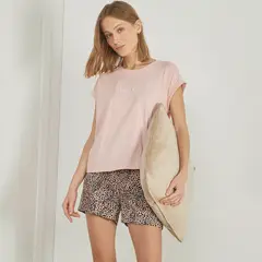 BLU - Polera de Pijama Algodón Mujer