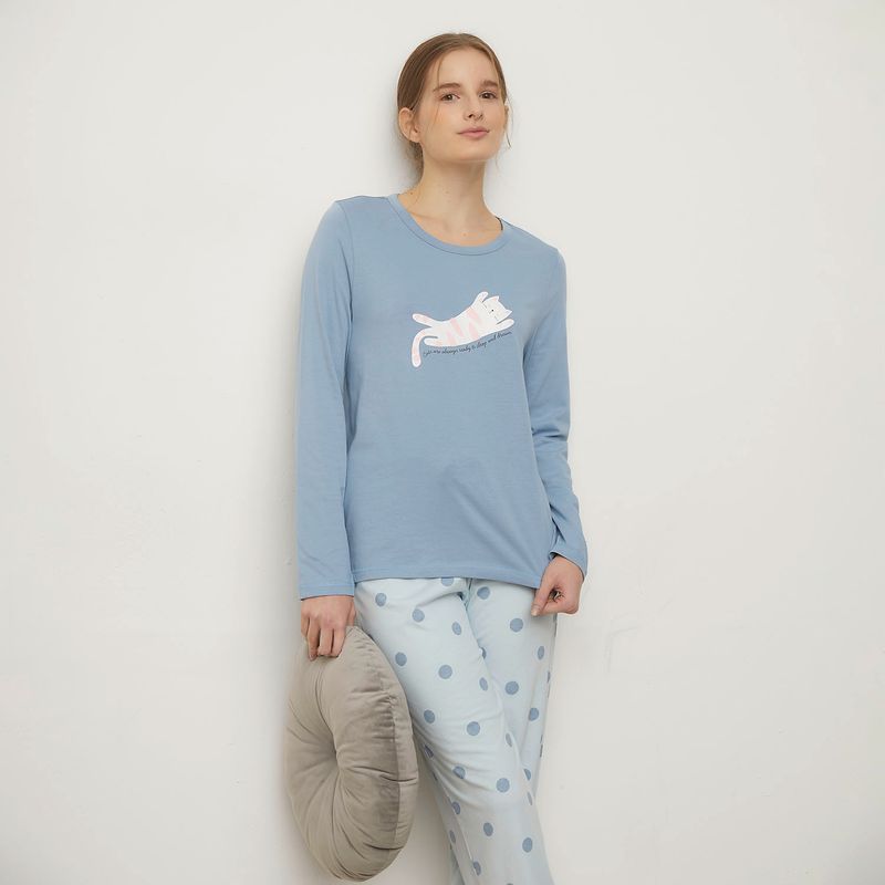 SYBILLA - Polera de Pijama Algodón Mujer Sybilla