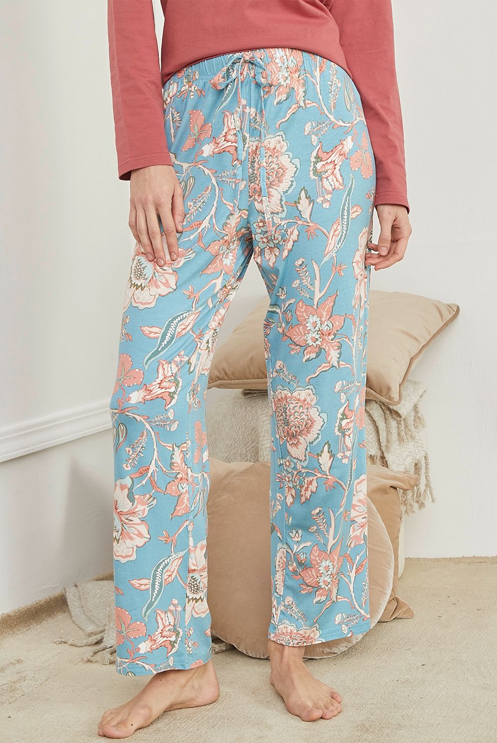 BLU - Pantalón Largo de Pijama Mujer Blu